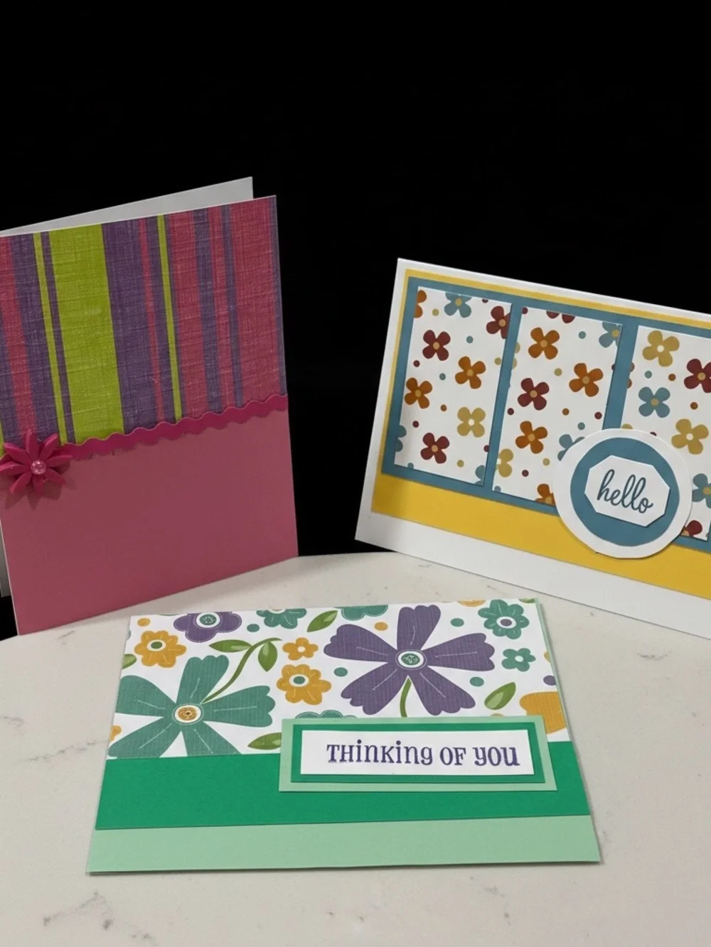 Handmade Floral Greeting Card Set - Multicolor